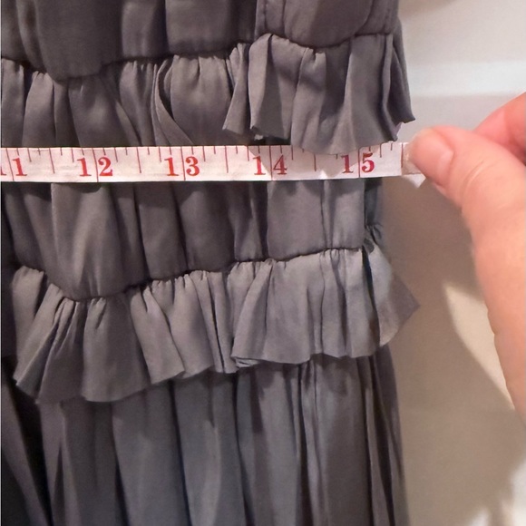 Chic Gray Ruffle Midi Dress - Picture 4 of 6